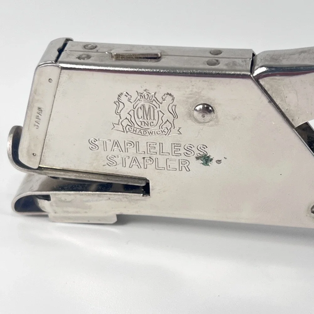Vintage Japanese CMI Chadwick-Miller Stapleless Stapler Model #77368 EUC